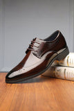 Dark Brown Leather Men's Party Shoes