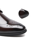 Dark Brown Leather Men's Party Shoes