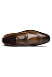 Brown Lace-Up Leather Men's Shoes