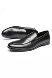 Brown Leather Slip-On Men's Party Shoes