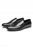 Brown Leather Slip-On Men's Party Shoes