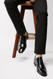 Black Leather Lace-Up Men's Wedding Shoes