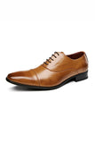 Black Leather Lace-Up Men's Wedding Shoes