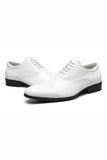 Black Lace-Up Leather Men's Wedding Shoes