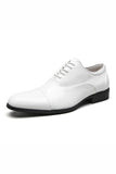 Black Lace-Up Leather Men's Wedding Shoes