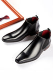 Black Slip-on Leather Men's Party Shoes