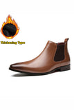 Black Slip-on Leather Men's Party Shoes