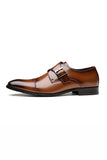 Brown Slip-On Leather Men's Party Shoes