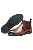 Black High-Top Leather Men's Casual Shoes