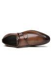 Brown Leather Slip-On Men's Wedding Shoes