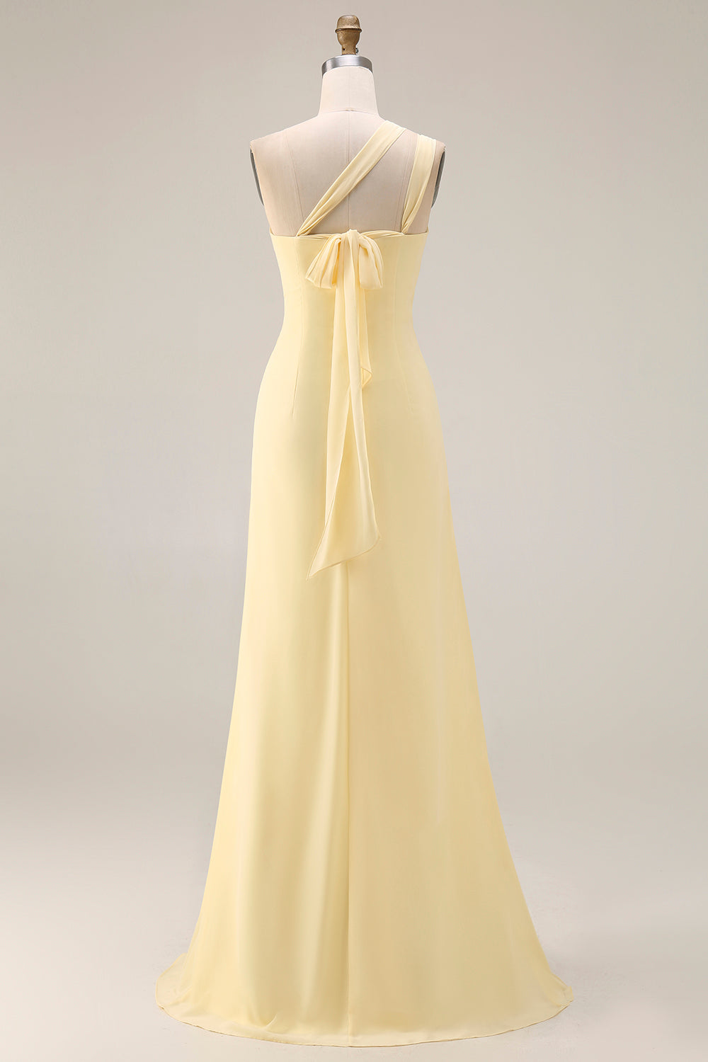 pastel yellow bridesmaid dresses uk ZAPAKA Women Lemon Sorbet Long Bridesmaid Dress with Slit A Line Chiffon Convertible Wedding Party Dress ZAPAKA UK