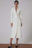 Ivory Peak Lapel Double-Breasted Blazer Dress