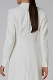 Ivory Peak Lapel Double-Breasted Blazer Dress