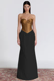 Brown and Black Mermaid Sweetheart Corset Foraml Dress
