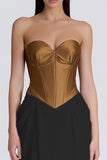 Brown and Black Mermaid Sweetheart Corset Foraml Dress