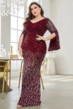 Black Sequin V-Neck Plus Size Mother of the Bride Dress