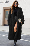 Black Faux Fur Women Long Winter Coat