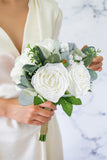 Classic Wedding Flowers White Rose and Greenery Bridal Bouquet