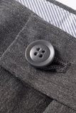 Dark Grey Straight Leg Men's Suits Pants