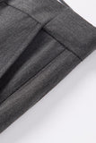 Dark Grey Straight Leg Men's Suits Pants