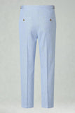 Light Blue High Waisted Men's Suit Pants