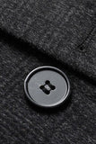 Dark Grey Lapel Single Breasted Long Men's Winter Coat