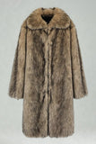 White Shawl Lapel Faux Fur Long Men's Coat