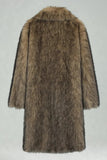 White Shawl Lapel Faux Fur Long Men's Coat