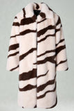 Apricot Zebras Faux Fur Open Front Long Men's Coat