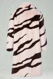 Apricot Zebras Faux Fur Open Front Long Men's Coat