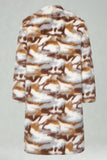 Men's Apricot Camo Faux Fur Shawl Collar Long Coat