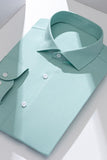 Men's Sky Blue Solid Long Sleeves Suits Shirt