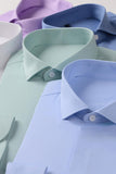Men's Sky Blue Solid Long Sleeves Suits Shirt