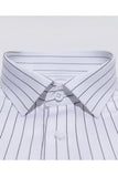 White Stripe Slim Fit Long Sleeves Men's Suits Shirt