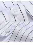 White Stripe Slim Fit Long Sleeves Men's Suits Shirt