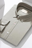 Blue Grey Slim Fit Long Sleeves Solid Men's Suits Shirt