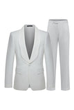 2 Piece White Shawl Lapel Men's Wedding Suits