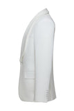 Shawl Lapel 3 Piece One Button White Men's Wedding Suits
