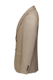 Khaki Coffee Peak Lapel Single Breasted Men's 3 Piece Suits
