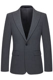 Slim Fit Peak Lapel Men's 3 Piece Grey Suits