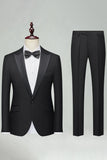 Navy Peak Lapel Slim Fit 2 Piece Men's Suits