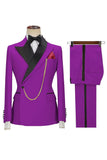 Slim Fit 2 Piece Khaki Peak Lapel Men's Suits
