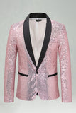 Sequin Shawl Lapel Royal Blue Men's Prom Blazer
