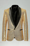 Sequin Shawl Lapel Royal Blue Men's Prom Blazer