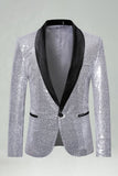 Sequin Shawl Lapel Royal Blue Men's Prom Blazer