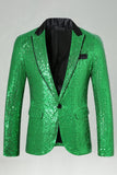 Sparkly Gold Peak Lapel Men's Prom Blazer
