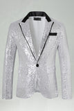 Sparkly Gold Peak Lapel Men's Prom Blazer