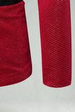 Red Shawl Lapel Beaded One Button Men's Prom Blazer