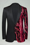 Dark Red Sequin Notched Lapel 2 Pieces Men's Prom Suits