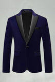 Black Velvet Peaked Lapel Formal Blazer